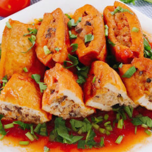 Đậu hủ nhồi thịt sốt cà